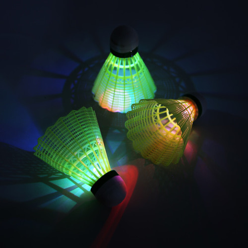 칼레오 셔틀콕 실외 배드민턴공 LED 야광 1p 6p