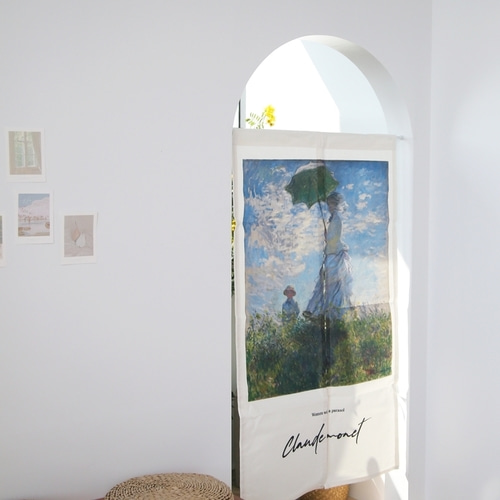 색채 카미유 모네 명화 문 가리개 커튼 패브릭 포스터